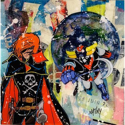 Painting Albator vs Goldorak by Nathy | Painting Pop art Acrylic, Mixed Pop icons
