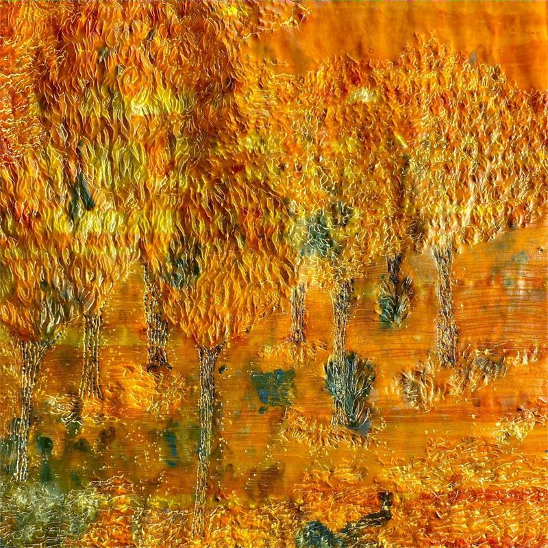 Painting Paysage d’automne  by Caviale Marie | Painting Abstract Minimalist