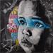 Gemälde Le regard, l'enfant d'Afrique von Sufyr | Gemälde Street art Porträt Graffiti Acryl