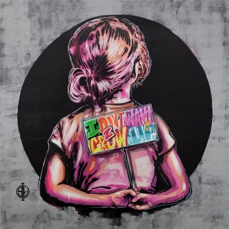 Painting I don't want to grow up by Sufyr | Painting Street art Acrylic, Graffiti