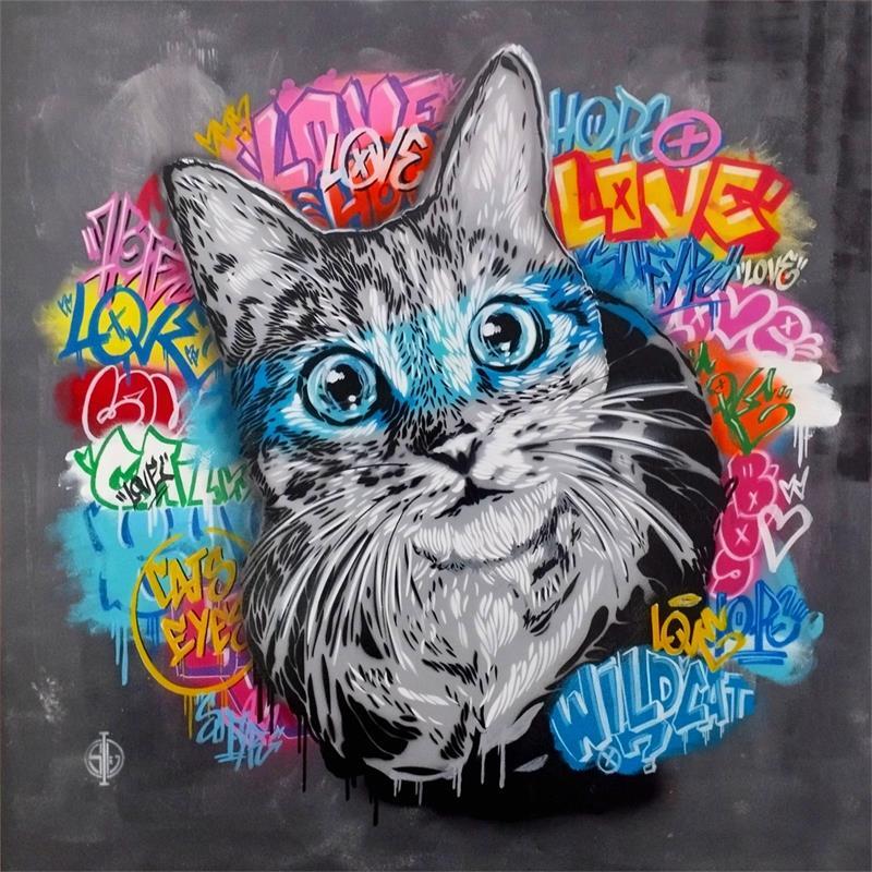 Peinture Le Chat par Sufyr | Tableau Street Art Graffiti Acrylique