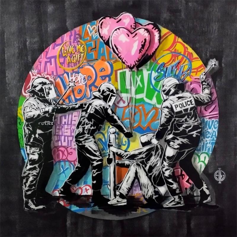 Painting Je vais t'en donner de l'Amour by Sufyr | Painting Street art Graffiti Acrylic
