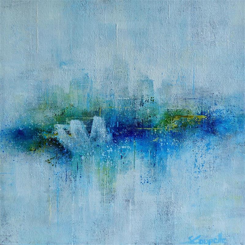 Painting Lotus Flower by Coupette Steffi | Painting Abstract Acrylic Urban