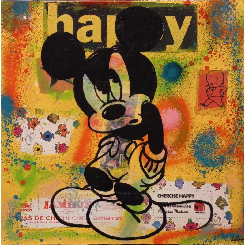 Gemälde Mickey RRR (week) von Kikayou | Gemälde Pop-Art Pop-Ikonen Graffiti