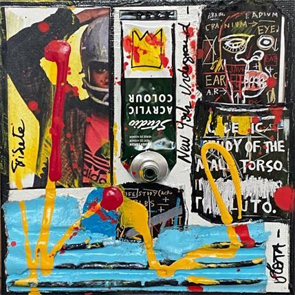 Painting Tribute to Basquiat by Costa Sophie | Painting Pop art Mixed Pop icons