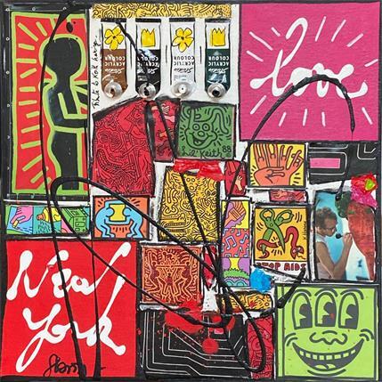 Painting POP NY (K.Haring) by Costa Sophie | Painting Pop art Mixed Pop icons