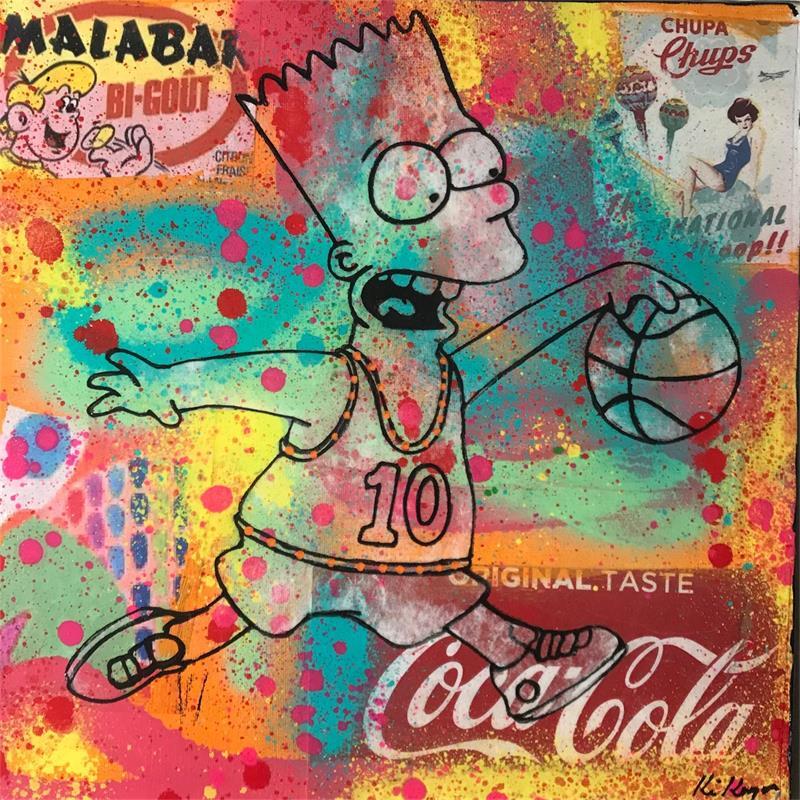 Painting Bart basket by Kikayou | Painting Pop-art Pop icons Graffiti