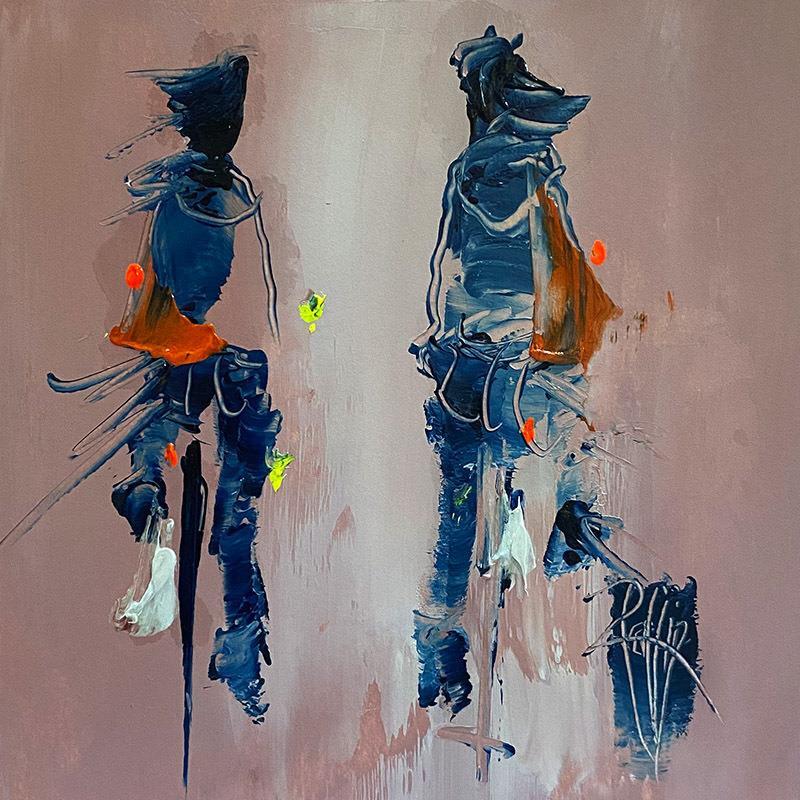 Painting Complice by Raffin Christian | Painting Figurative Acrylic, Oil Life style