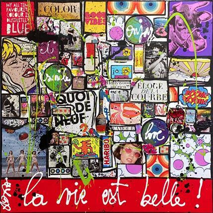 Painting Enjoy, la vie est belle ! by Costa Sophie | Painting Pop art Mixed