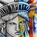 Peinture Lady Liberty par Clavijo Velez Rodovaldo | Tableau Figuratif Portraits Paysages Urbain Acrylique