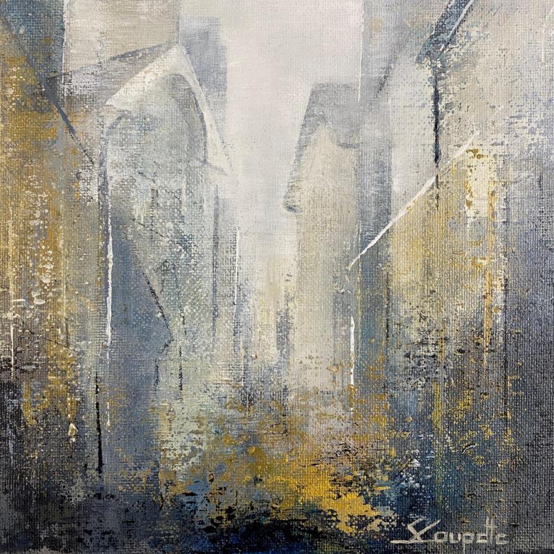 Painting One Day In Troyes 2 by Coupette Steffi | Painting Abstract Urban Cardboard Acrylic