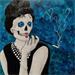 Peinture Audrey Hepburn par Geiry | Tableau Pop-art Matiérisme Icones Pop Carton