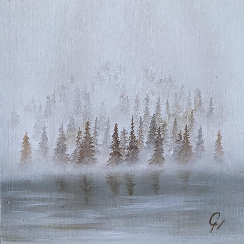 Painting Brouillard by Pressac Clémence | Painting Figurative Landscapes Oil