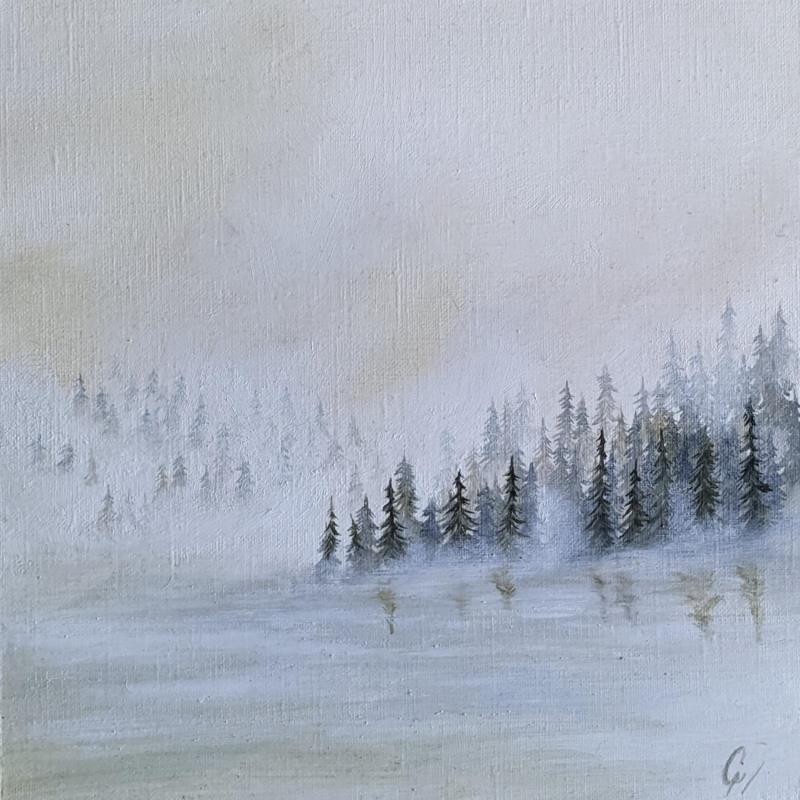 Peinture Brouillard épais par Pressac Clémence | Tableau Figuratif Huile Paysages