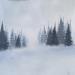 Painting Sous la neige by Pressac Clémence | Painting Figurative Landscapes Oil