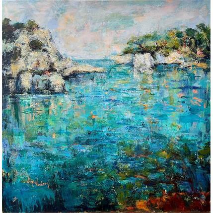 Painting Calanques de Marseille by Vaudron | Painting Figurative Mixed Landscapes, Marine