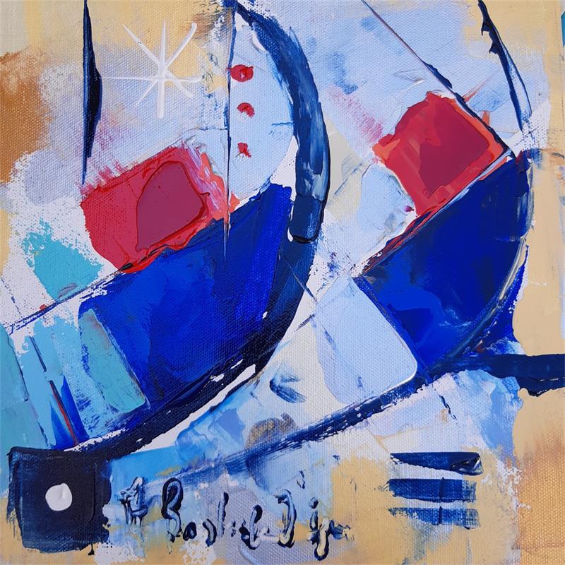 Painting Voile blue marine by Bastide d´Izard Armelle | Painting Abstract Oil Landscapes