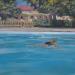 Painting Piscine à la campagne  by Lorene Perez | Painting Figurative Life style Oil