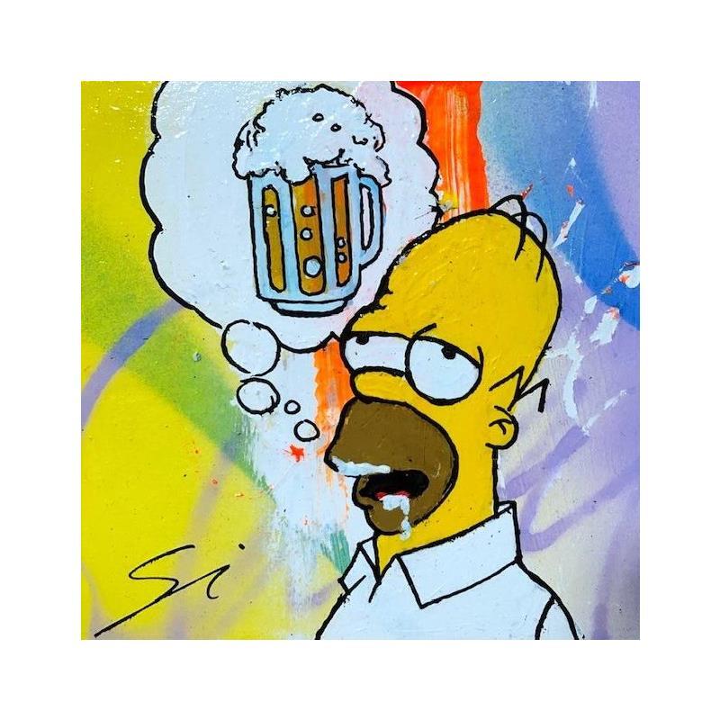 Painting dreaming a beer by Mestres Sergi | Painting Pop-art Pop icons