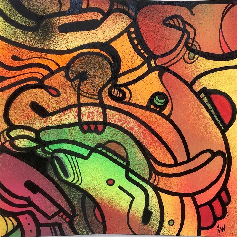 Peinture Doo Color 1 par iW | Tableau Street Art Minimaliste Graffiti