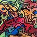 Gemälde Doo Calor 1 von iW | Gemälde Street art Minimalistisch Graffiti