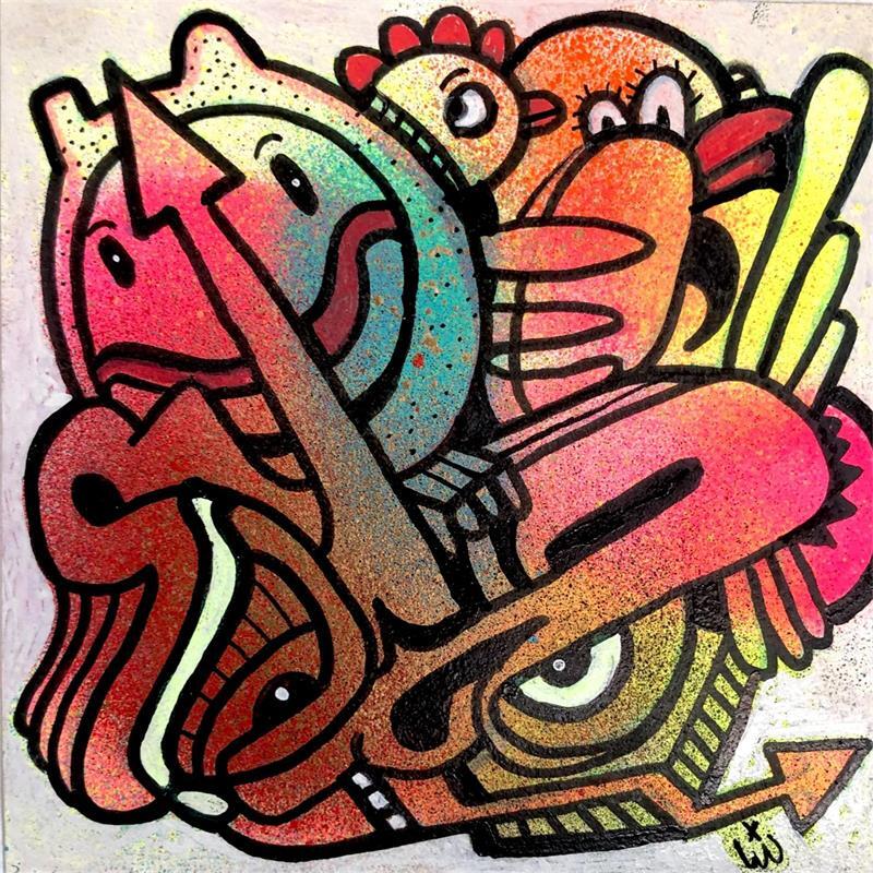 Gemälde Doody Pack von iW | Gemälde Street art Minimalistisch Graffiti Acryl