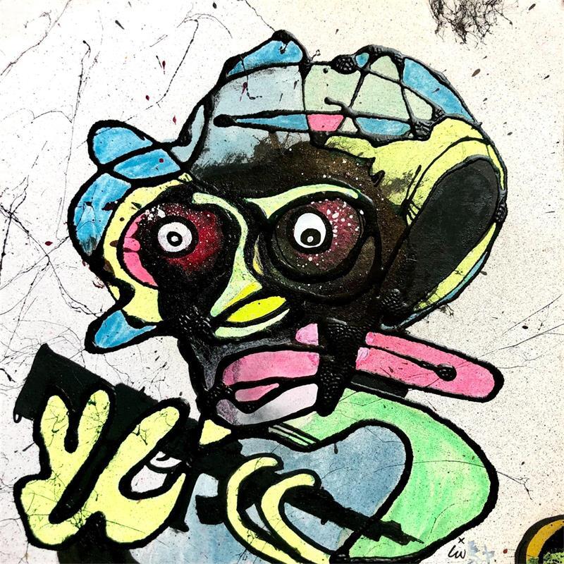 Peinture Victim par iW | Tableau Street Art Graffiti Huile Acrylique