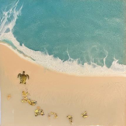 Peinture Flic en flac par Oreli | Tableau Abstrait Mixte animaux, Paysages, Vues marines