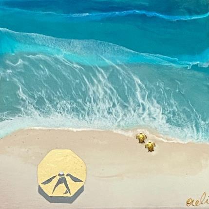 Gemälde Grand Baie von Aurélie Lafourcade painter | Gemälde Figurativ Holz Landschaften, Marine, Tiere