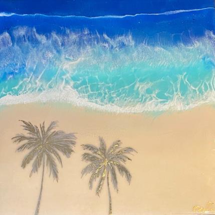 Painting Belle Mare by Fourcade Aurélie | Painting Abstract Mixed Landscapes, Life style, Marine