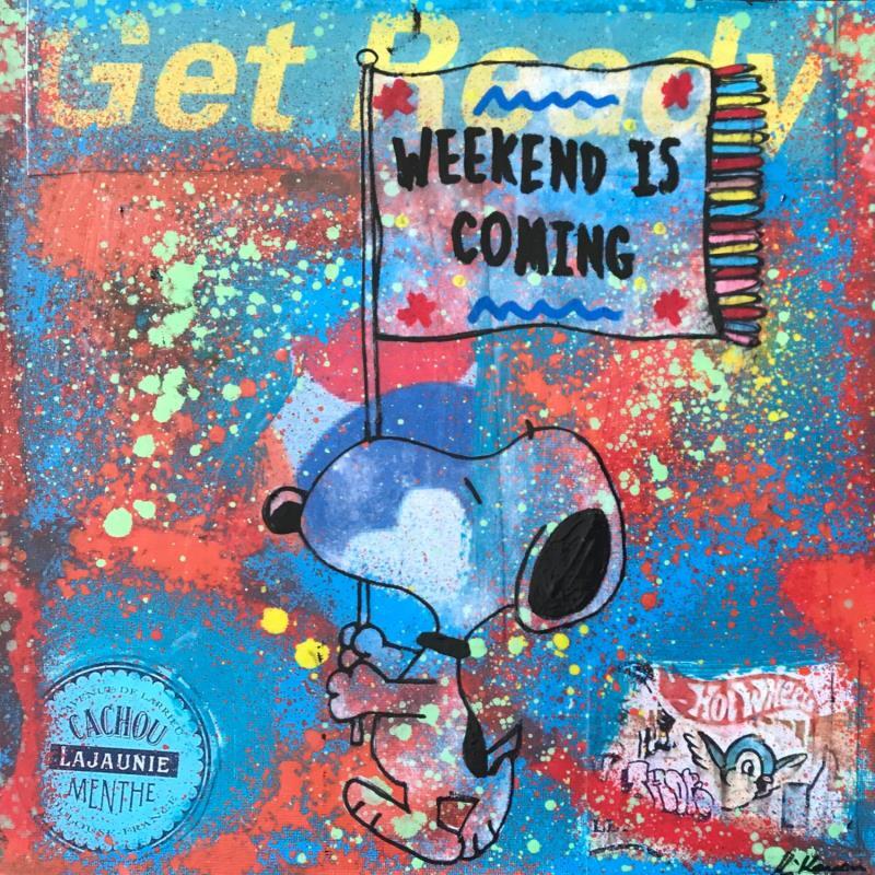 Painting Week end is coming by Kikayou | Painting Pop art Mixed Pop icons