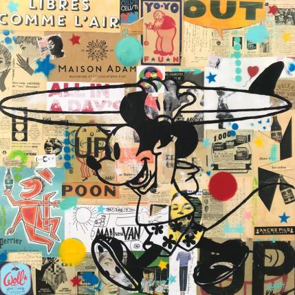 Painting Mickey surf vintage by Kikayou | Painting Pop art Mixed Pop icons