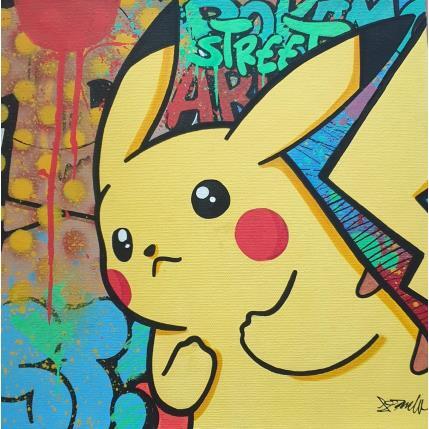 Gemälde PIKA STREET von Fermla | Gemälde Street art Acryl, Graffiti, Posca Pop-Ikonen