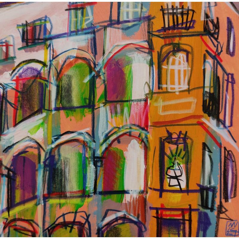 Painting En dessous, les traboules by Anicet Olivier | Painting Figurative Acrylic Pop icons, Urban
