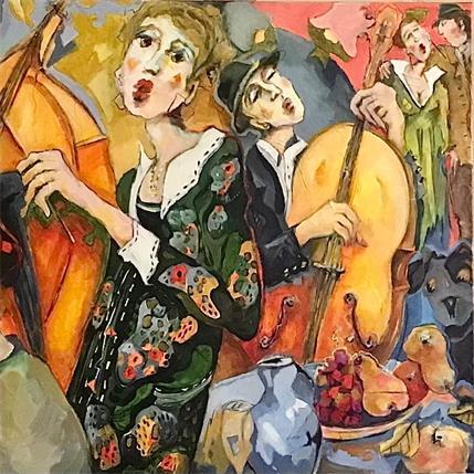 Painting Rendez-vous frugal sur notes de jazz by Garilli Nicole | Painting Figurative Mixed Life style