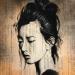 Gemälde Asian Mood von S4m | Gemälde Street art Porträt Acryl Collage Pastell