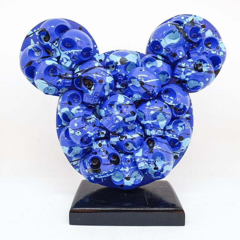 Sculpture Mickeyskull-Bleu/noirbleu by VL | Sculpture
