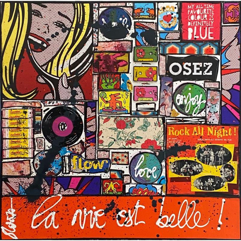 Painting Osez! by Costa Sophie | Painting Pop art Acrylic, Gluing, Posca, Upcycling Pop icons
