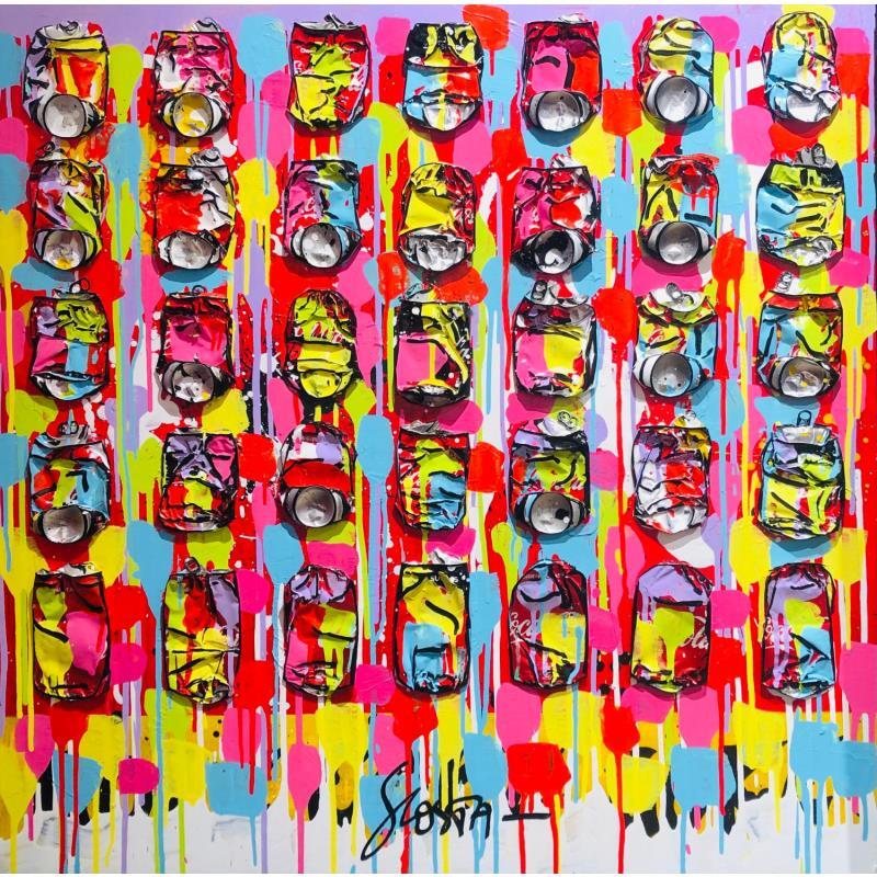 Painting Smarties by Costa Sophie | Painting Pop art Acrylic, Gluing, Posca, Upcycling