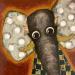 Gemälde l'elephant et l'insecte von Penaud Raphaëlle | Gemälde Naive Kunst Acryl