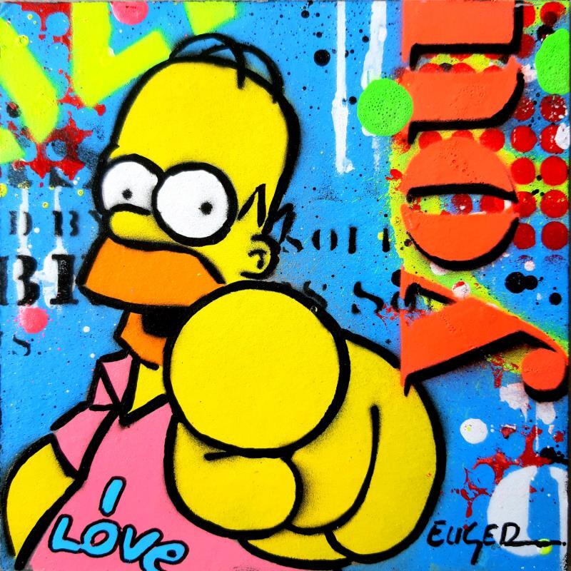Painting I LOVE YOU by Euger Philippe | Painting Pop art Mixed Pop icons