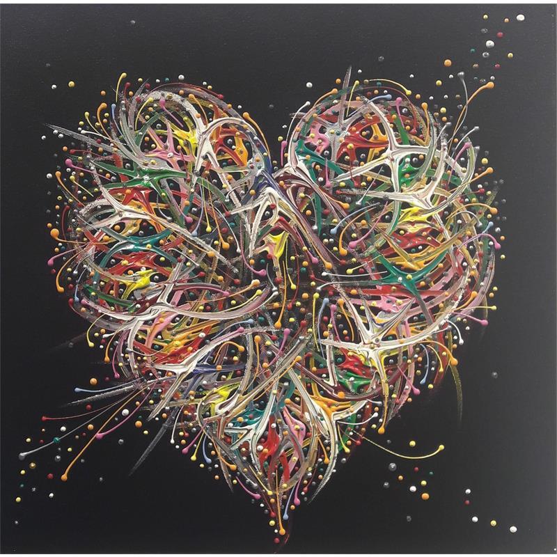 Peinture Ton cœur éclatant par Fonteyne David | Tableau Figuratif Acrylique, Huile minimaliste