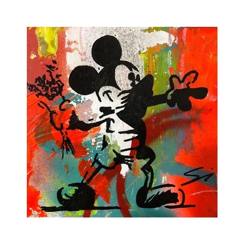 Painting MICKEY BANKSY by Mestres Sergi | Painting Pop art Mixed Pop icons