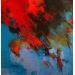 Peinture Composition with red and blue par Virgis | Tableau Abstrait Huile