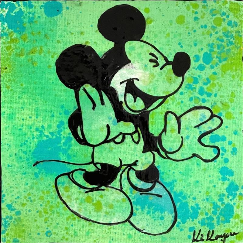 Gemälde Mickey happy von Kikayou | Gemälde Pop-Art Pop-Ikonen Graffiti