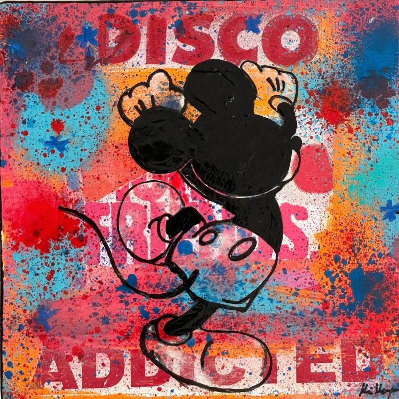 Gemälde Mickey disco von Kikayou | Gemälde Pop-Art Pop-Ikonen Graffiti