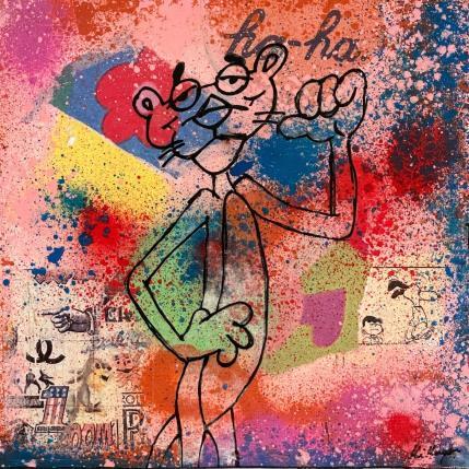 Peinture Pink ha ha  par Kikayou | Tableau Pop-art Graffiti Icones Pop