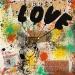 Gemälde Snoopy in love von Kikayou | Gemälde Pop-Art Pop-Ikonen Graffiti