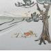 Peinture Sieste sous le grand pin par Jovys Laurence  | Tableau Matiérisme Paysages Marine Scènes de vie Sable