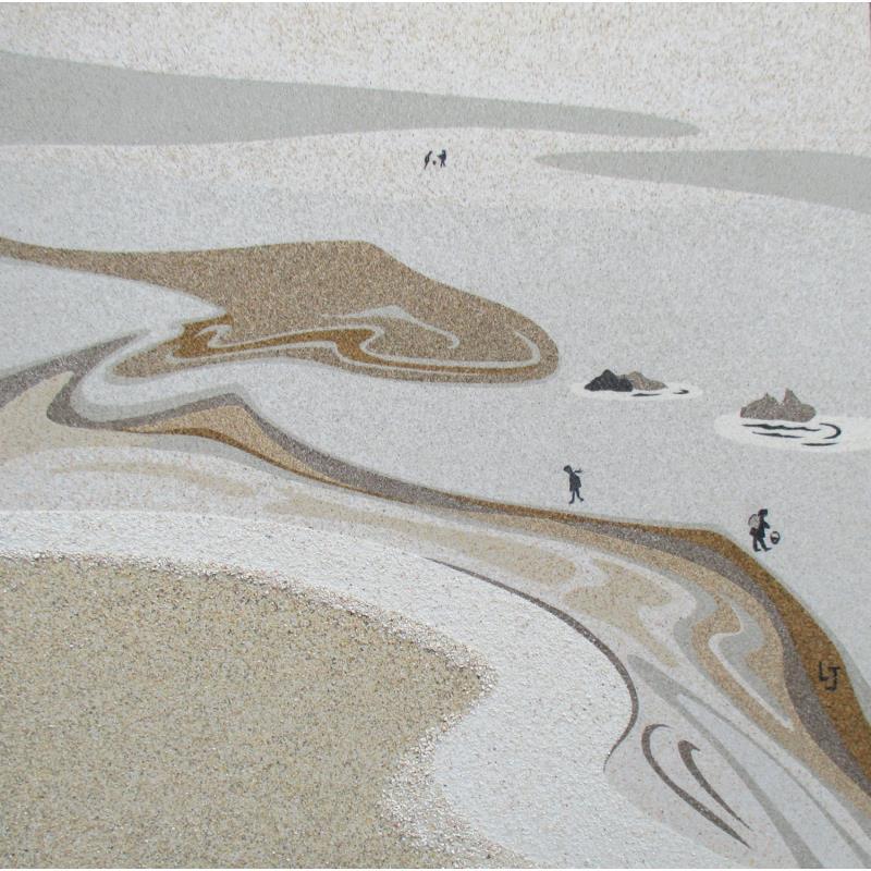 Peinture La grande marée par Jovys Laurence  | Tableau Matiérisme Sable Marine, Paysages
